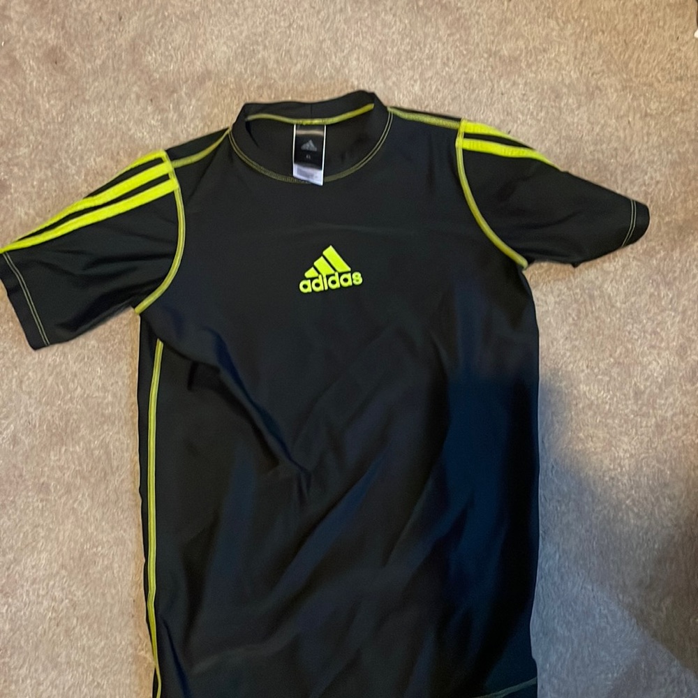 Adidas black swim shirt